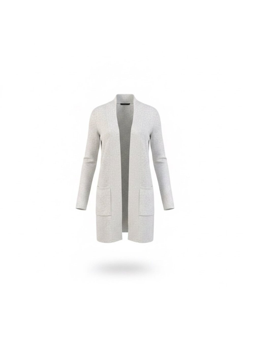 Cyrus Womens Light Gray Open Front Cardigan Two Pockets Soft Knit Long Sleeve S/